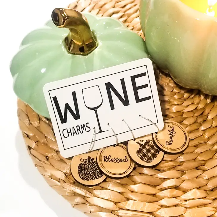 Fall Wine Glass Charms - Maple Wood - Mellow Monkey