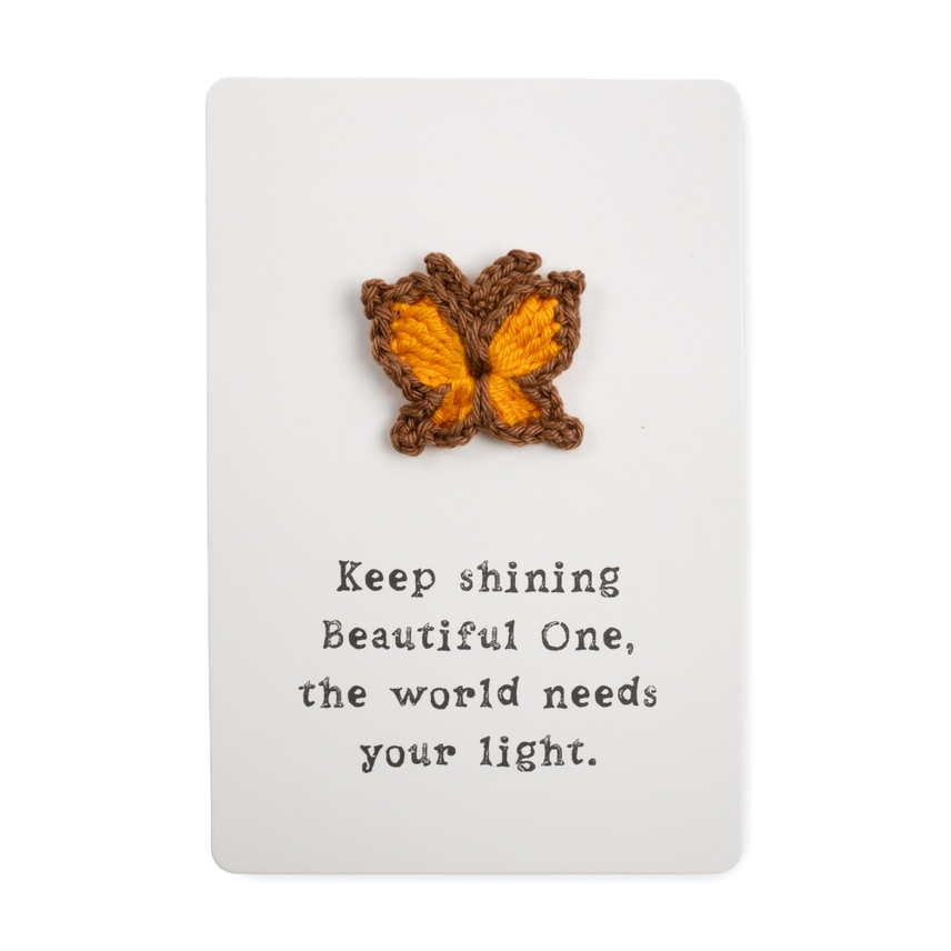 Handmade Crochet Pin Card - Mellow Monkey