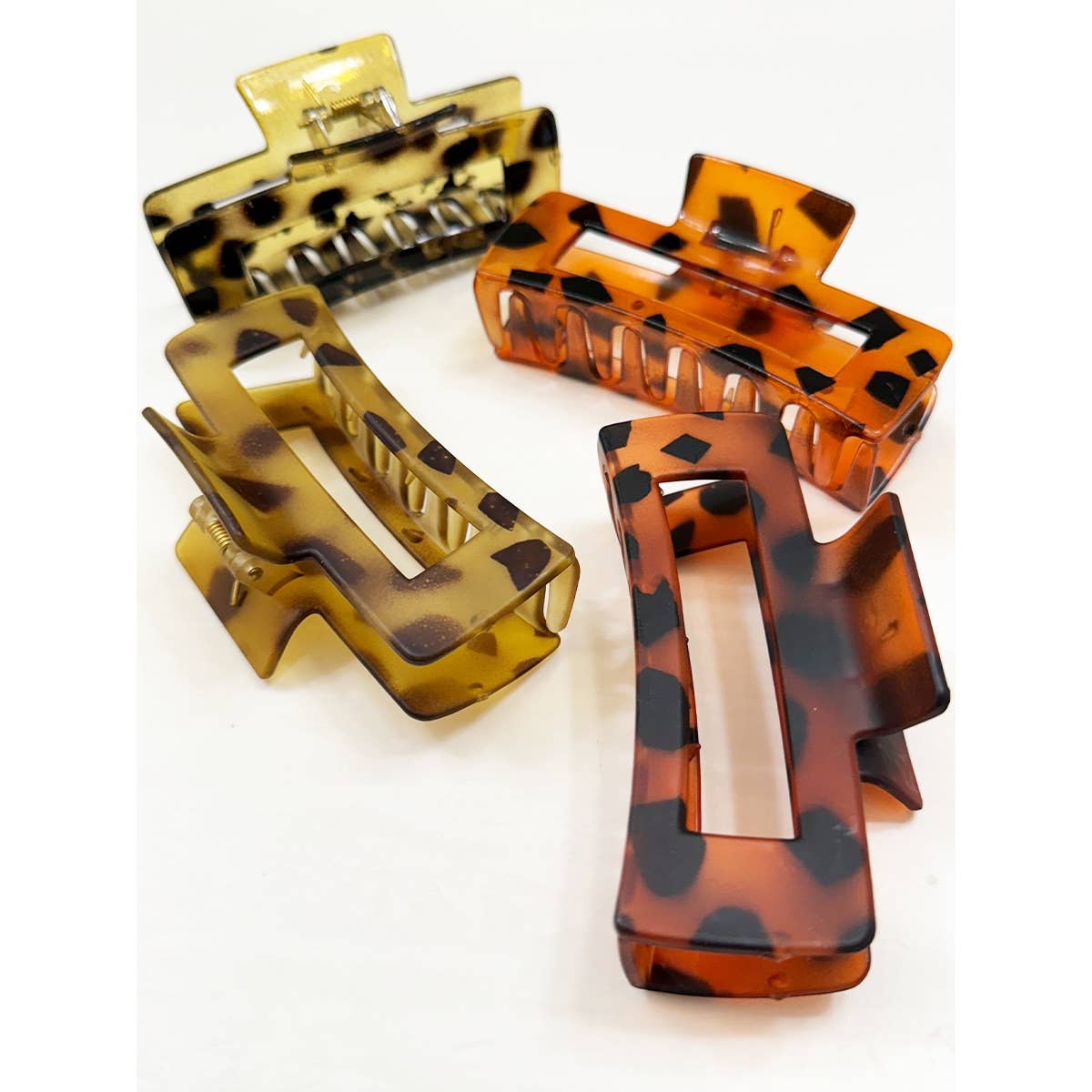 Leopard Cut Out Rectangle - Hair Clips - Mellow Monkey