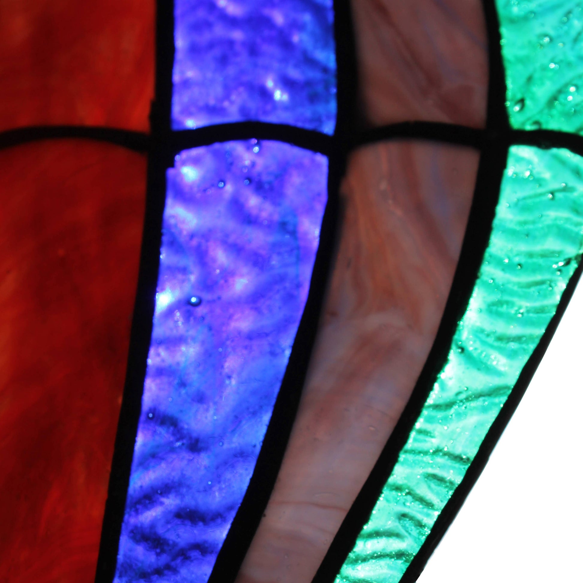 Otis Red Hot Air Balloon Stained Glass Window Panel - 11-in - Mellow Monkey