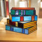 Multi-Colored Book Stack Stained Glass Accent Lamp - 5-3/4-in