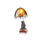 Intellectual Monkey with Amber Dome Shade Table Lamp - 21-3/4-in