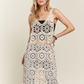 Crochet Cover-Up Tunic Top - WHITE - Mellow Monkey