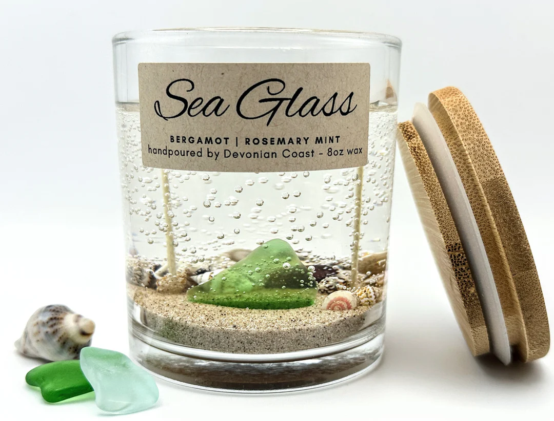 Sea Glass Gel Candle – Large 8oz Wax - Mellow Monkey
