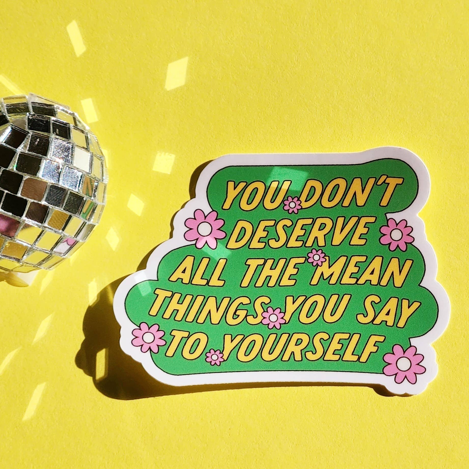 You don't deserve mean things sticker mental health: Holographic - Mellow Monkey