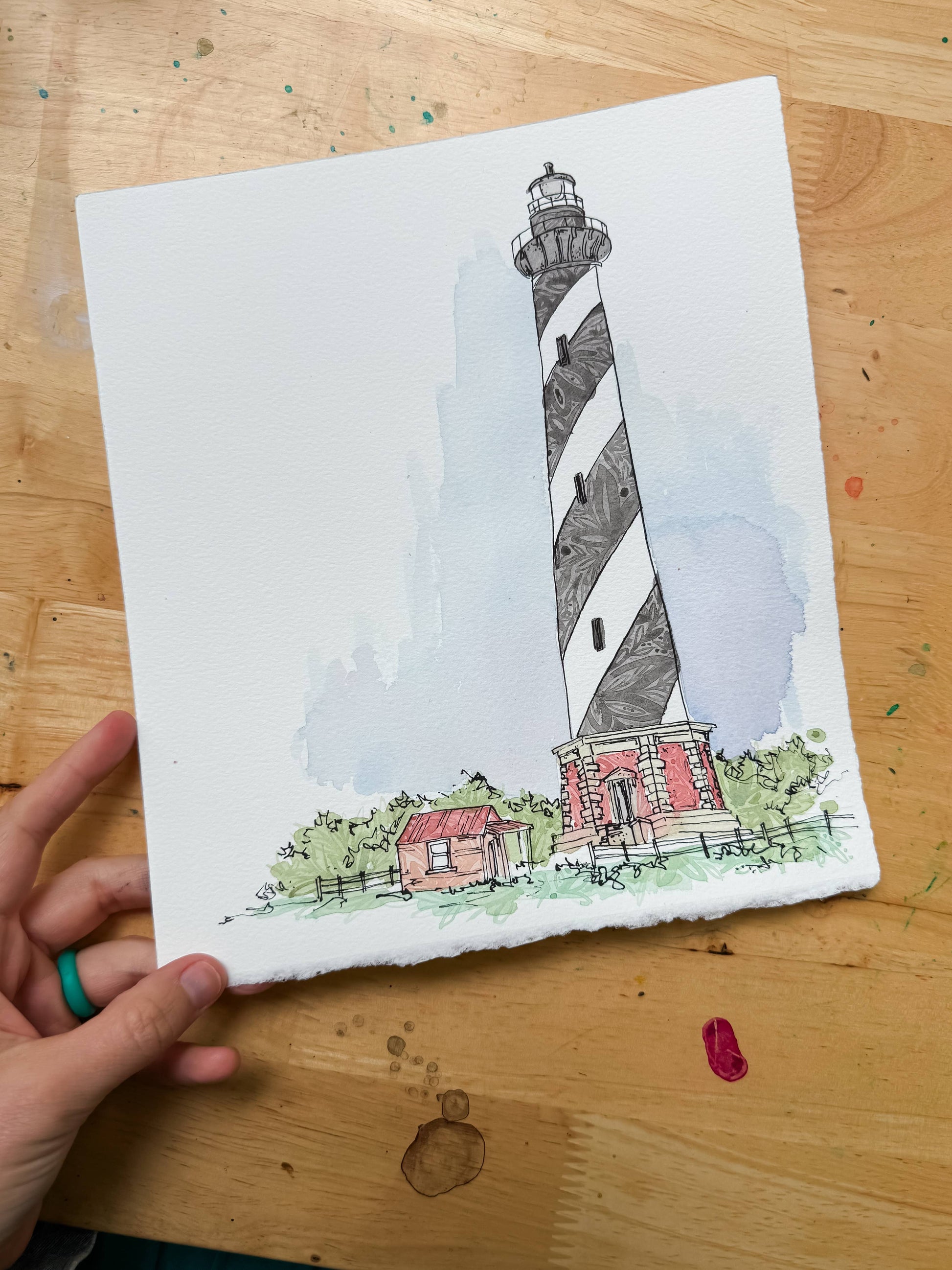Cape Hatteras Lighthouse Single Notecard-NC Coast Collection - Mellow Monkey