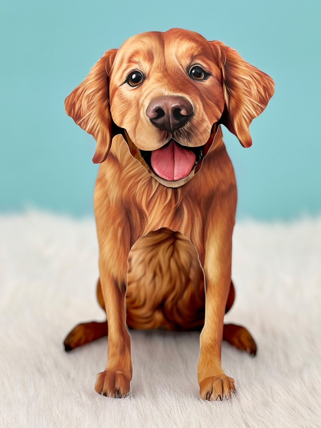 Golden Retriever - Freshcut Pop-Up Pet Greeting Cards - Mellow Monkey