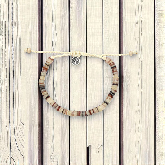 Pakui Natural Bead Anklet - Natural Stone - Mellow Monkey