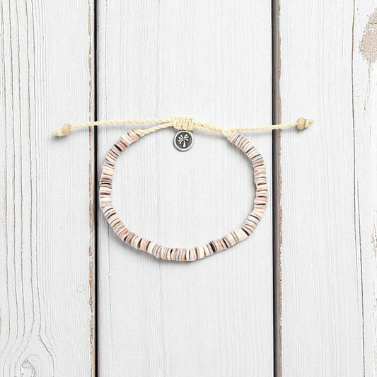 Pakui Natural Bead Anklet - Grey Tones - Mellow Monkey