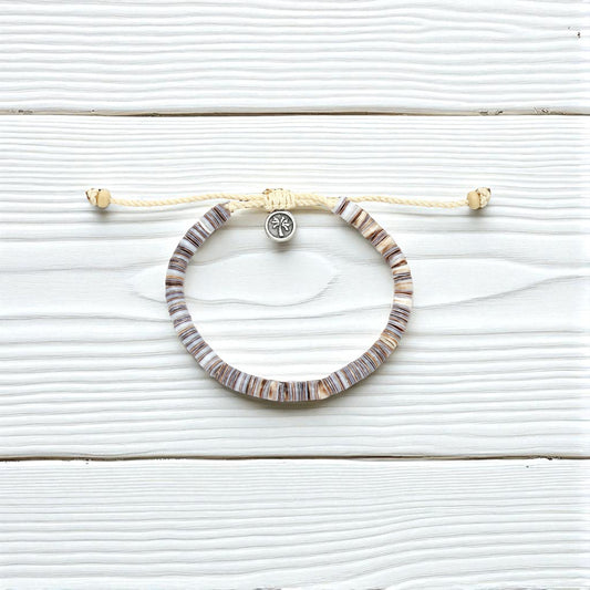 Pakui Natural Bead Anklet - Light Brown - Mellow Monkey