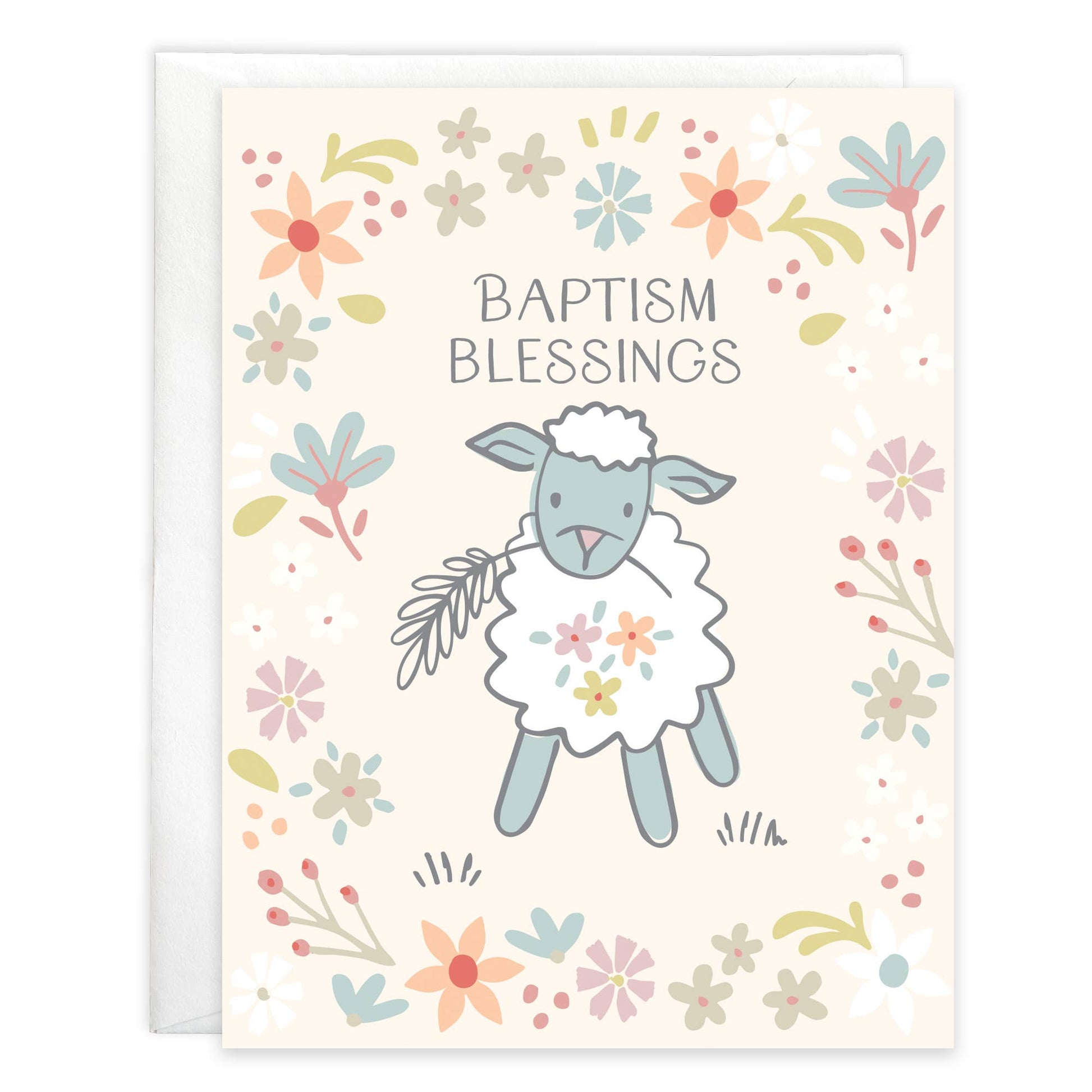 With Scripture Religious Greeting Card - Sweet Little Lambs - Mellow Monkey