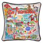 Catstudio San Francisco Hand-Embroidered Pillow - 20-in - Mellow Monkey