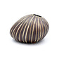 Mini Pebble - Handcrafted Porcelain Bud Vase - Taupe with White Stripes - 3.4 x 2.6 x 2.4 in - Mellow Monkey
