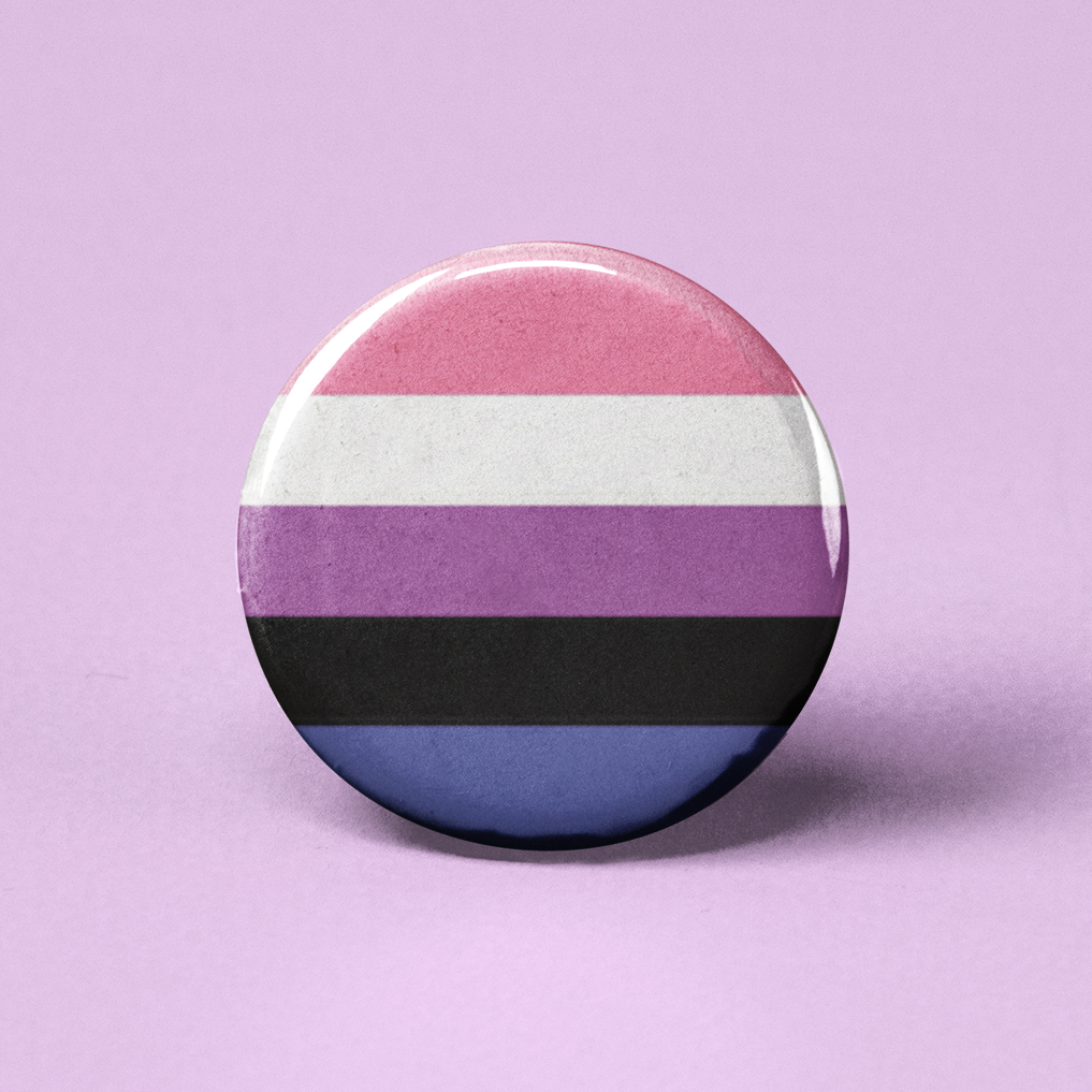 Genderfluid Flag Pinback Button - 1.25" - Mellow Monkey