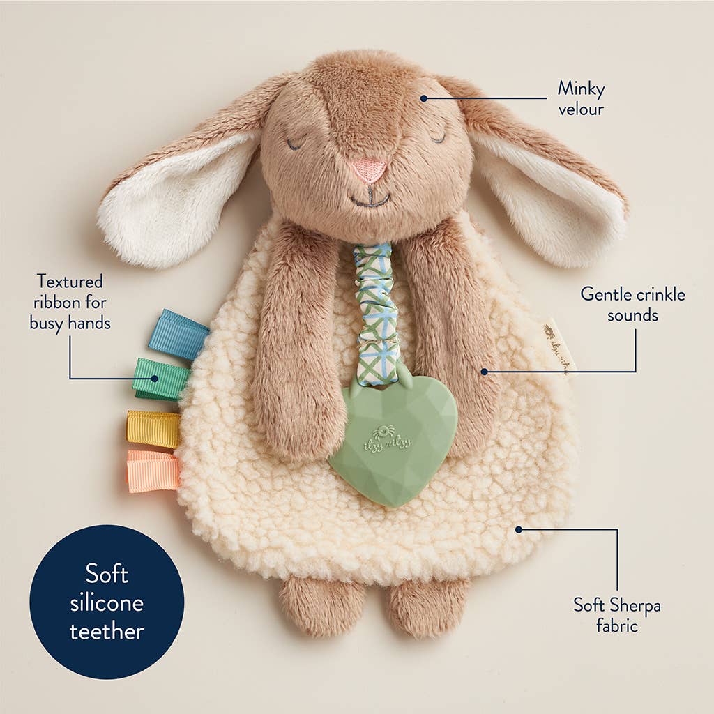 Taupe Bunny Itzy Friends Lovey™ Plush+ Teether Toy - Mellow Monkey