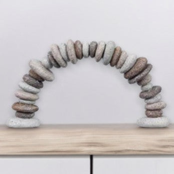 Resin Zen Garden Tabletop Arch With Rocks - 8-3/4-in - Mellow Monkey