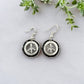 Pewter Earrings - Peace Sign Silver and Black - Mellow Monkey