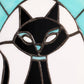 Tiffany-Style Black Cat Stained Glass Window Panel - 17-in - Mellow Monkey