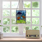 Erin Green Mushrooms Stained Glass Window Panel - 11-1/2-in - Mellow Monkey