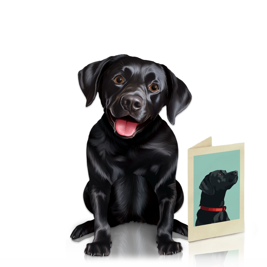 Black Lab - Freshcut Pop-Up Pet Greeting Cards - Mellow Monkey