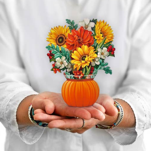 Freshcut Mini Pumpkin Harvest Pop-Up Bouquet & Greeting Card - Mellow Monkey