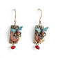 Silver Forest Rose Gold Teardrop with Gold Texture Bar, Bead and Bee Earrings NE-2054 - Mellow Monkey