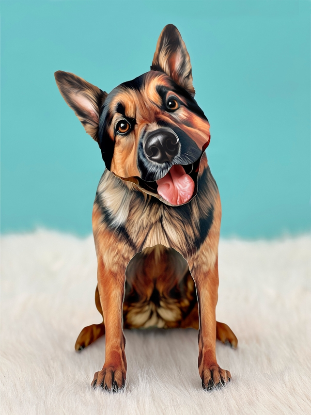 German Shepherd - Freshcut Pop-Up Pet Greeting Cards - Mellow Monkey