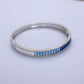 Ombre CZ Baguette Bangle Bracelet in Silver - Clear and Blue - Mellow Monkey