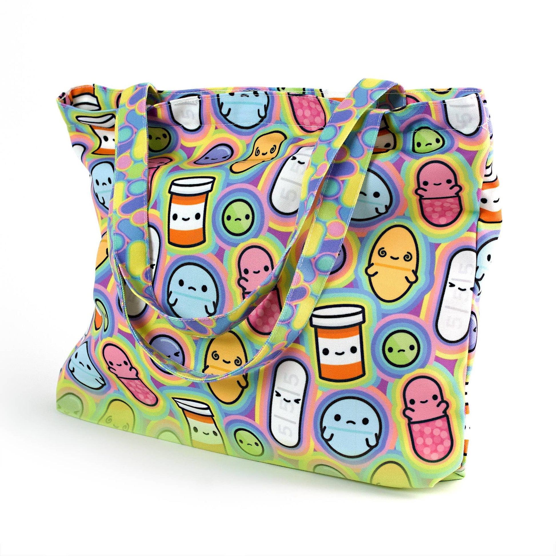 Prescription Pals Tote Bag - Zippered Pocket - Washable - Mellow Monkey