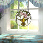 Hummingbird and Hibiscus Stained Glass Window Panel - 10-in - Mellow Monkey