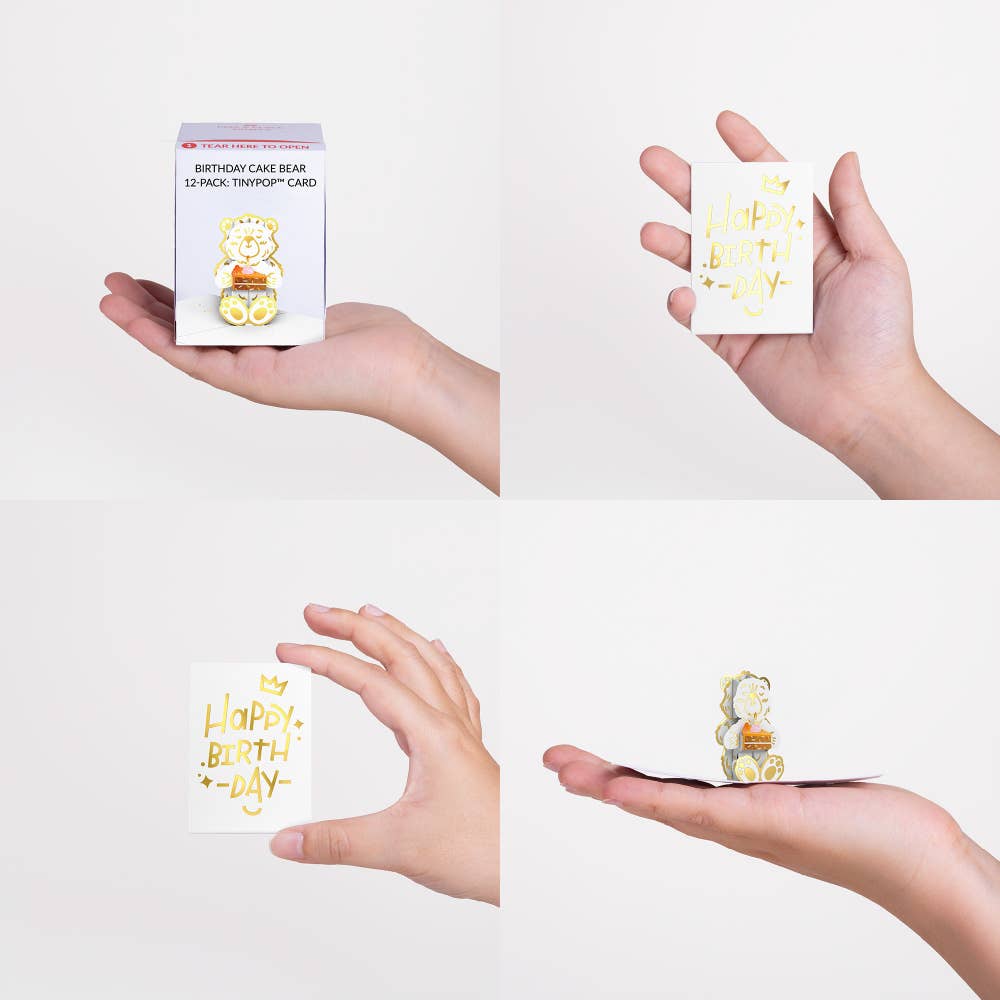 Happy Birthday - Birthday Cake Bear Tinypop Card - Mellow Monkey