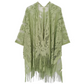 Floral Lace Open Front Kimono - Sage - Mellow Monkey