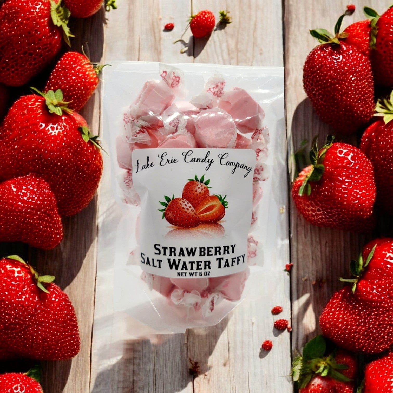 Strawberry Salt Water Taffy - 6-oz - Mellow Monkey