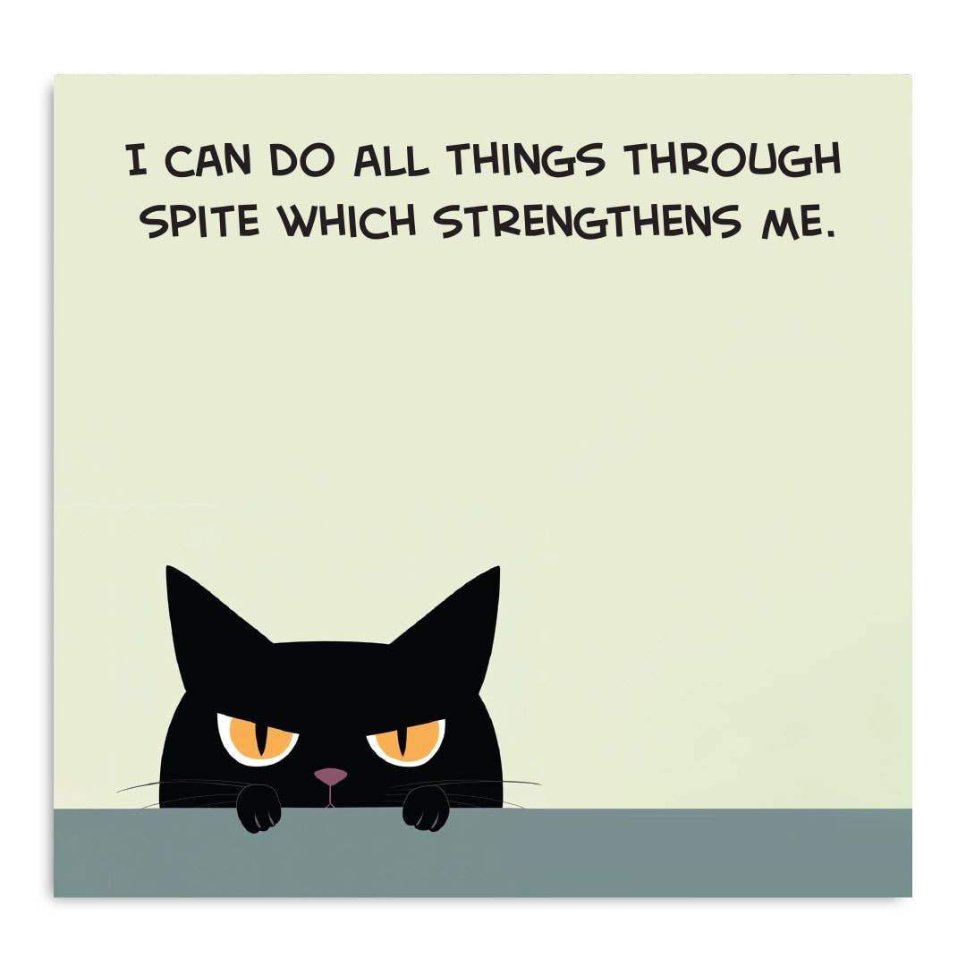 I Can Do All Things Through Spite - Funny Sticky Note Pad - Mellow Monkey