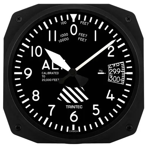 Altimeter Instrument Style Clock - 10-in - Mellow Monkey