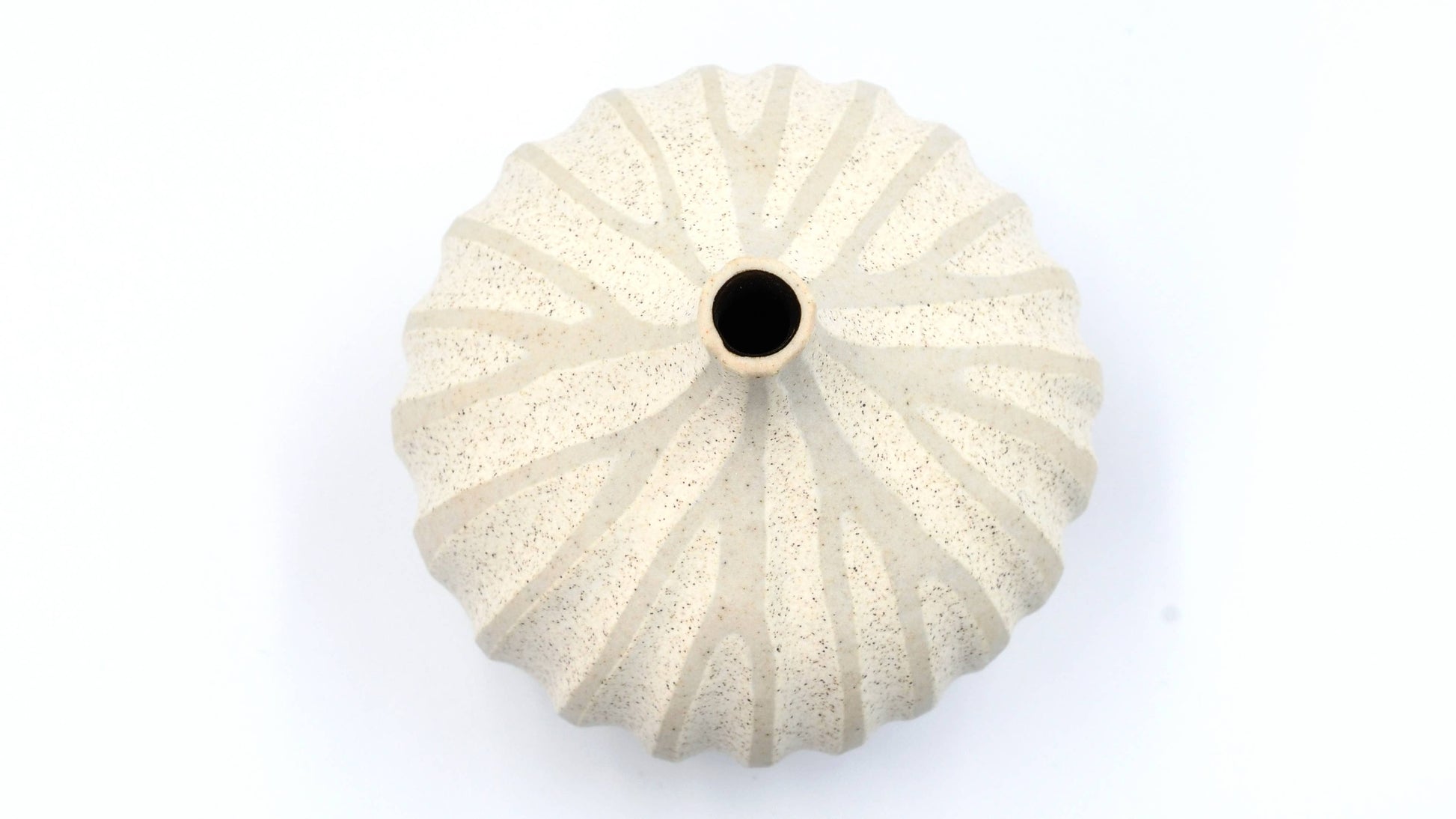Tiny Congo - Handcrafted Porcelain Bud Vase - White with Stripes - 2.5 x 2.5 x 2.6 in - Mellow Monkey
