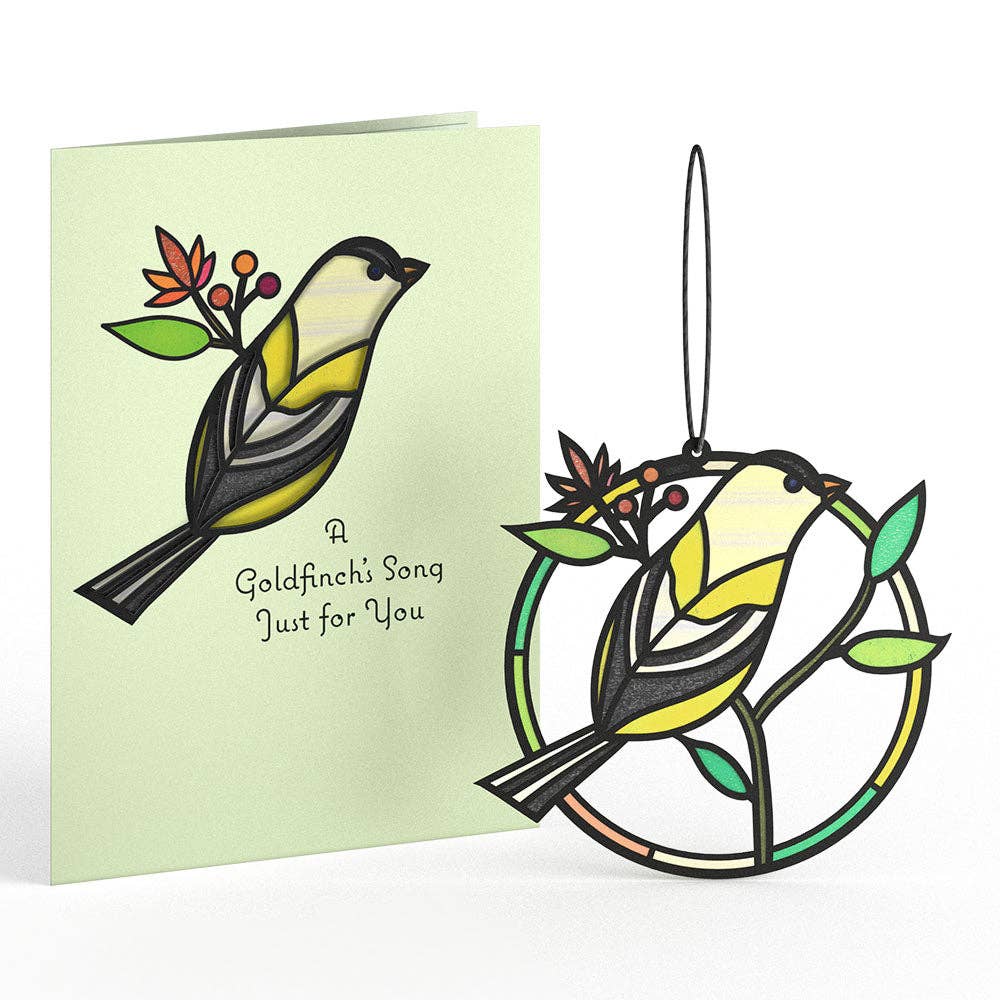 Goldfinch's Song Suncatcher Card - Mellow Monkey