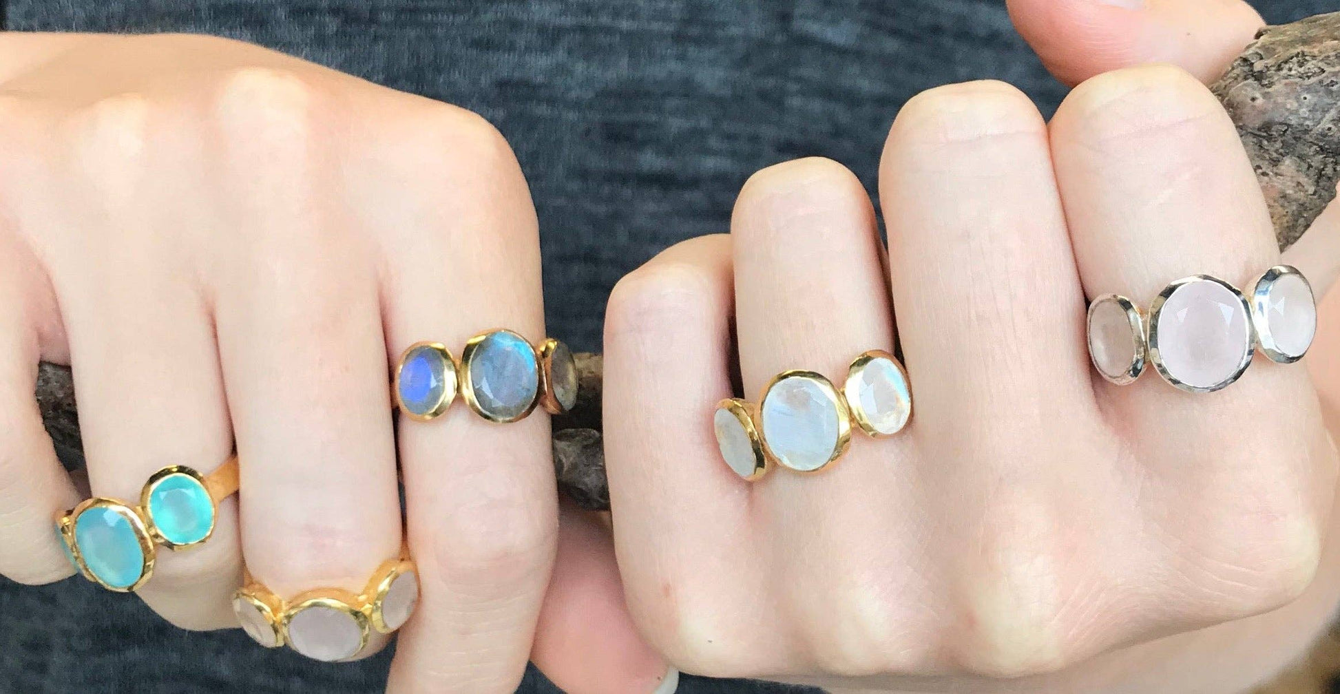 9 Sere Ring / Blue Chalcedony - Mellow Monkey