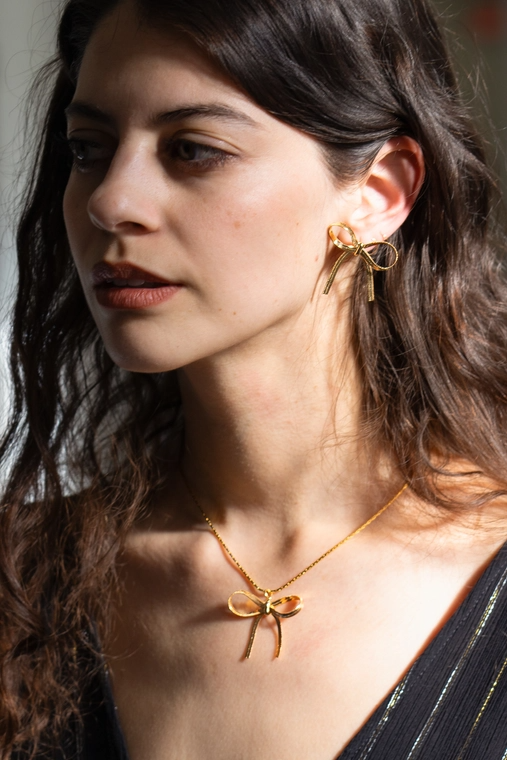 The Bow Is Mine Stud - 18k Gold Plated - Mellow Monkey