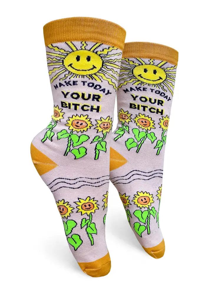 Make Today Your Bitch - Women's Crew Socks - Mellow Monkey