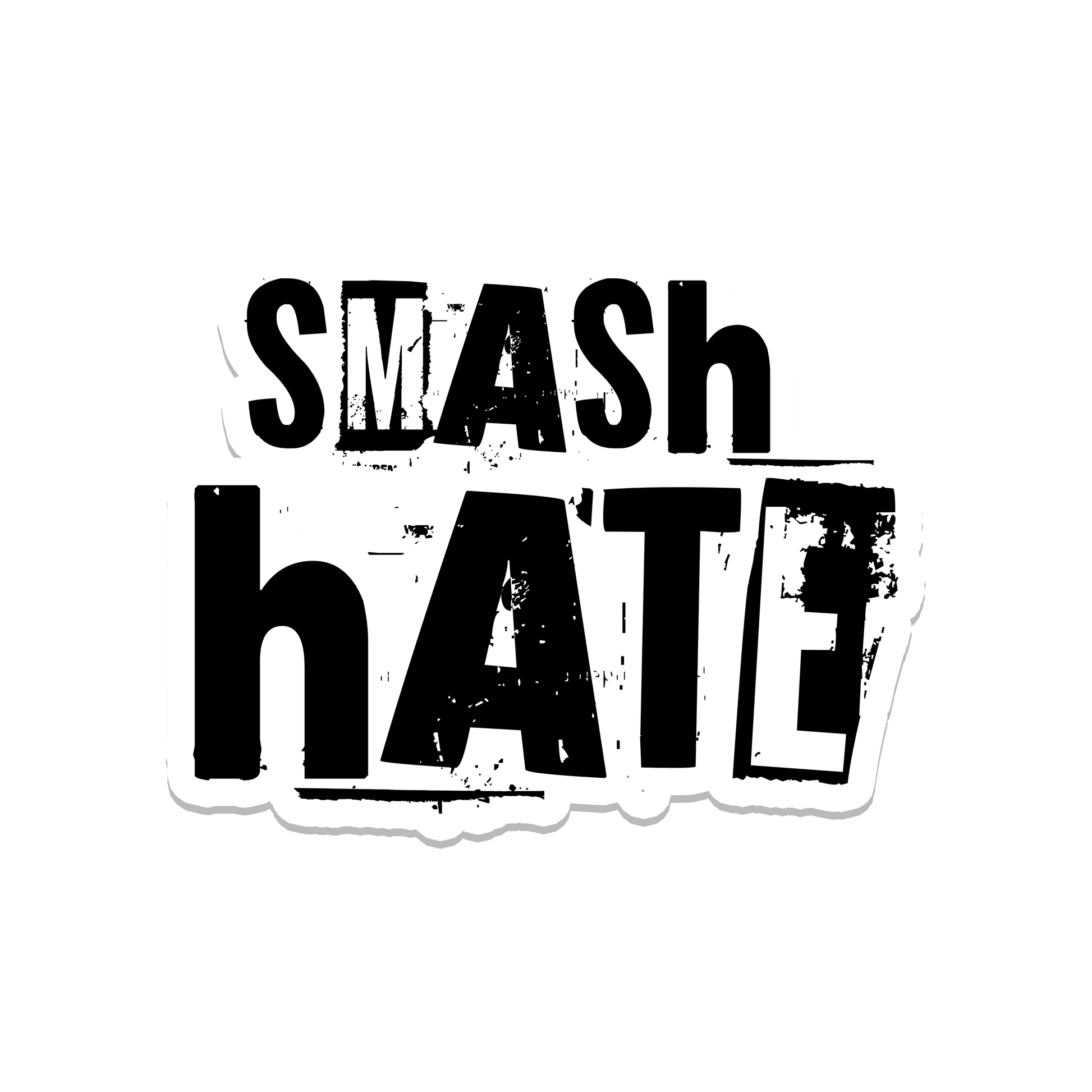 Smash the Hate - Waterproof Vinyl Sticker Decal - 3-in. - Mellow Monkey