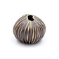 Mini Pebble - Handcrafted Porcelain Bud Vase - Taupe with White Stripes - 3.4 x 2.6 x 2.4 in - Mellow Monkey