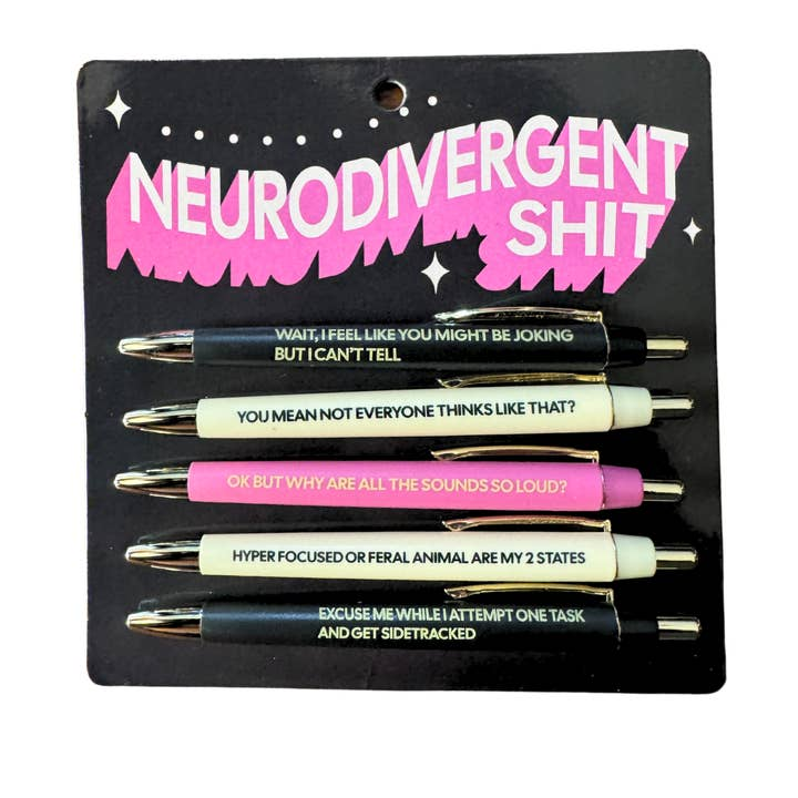 Neurodivergent Shit Pen Set - Mellow Monkey