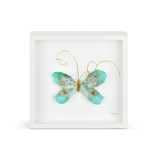 Turquoise and Gold Butterfly Wall Art - 10-in - Elizabeth Hayes Creative Collection - Mellow Monkey