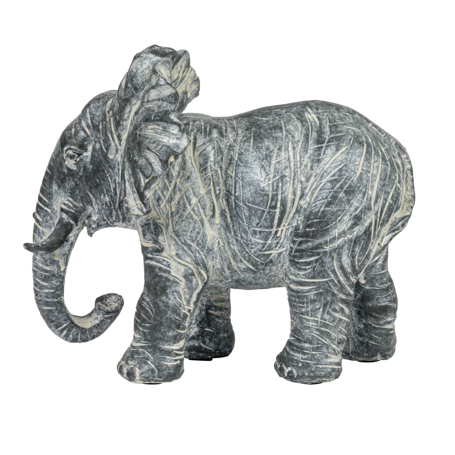 Resin Elephant - Distressed Gray - 9"L - Mellow Monkey