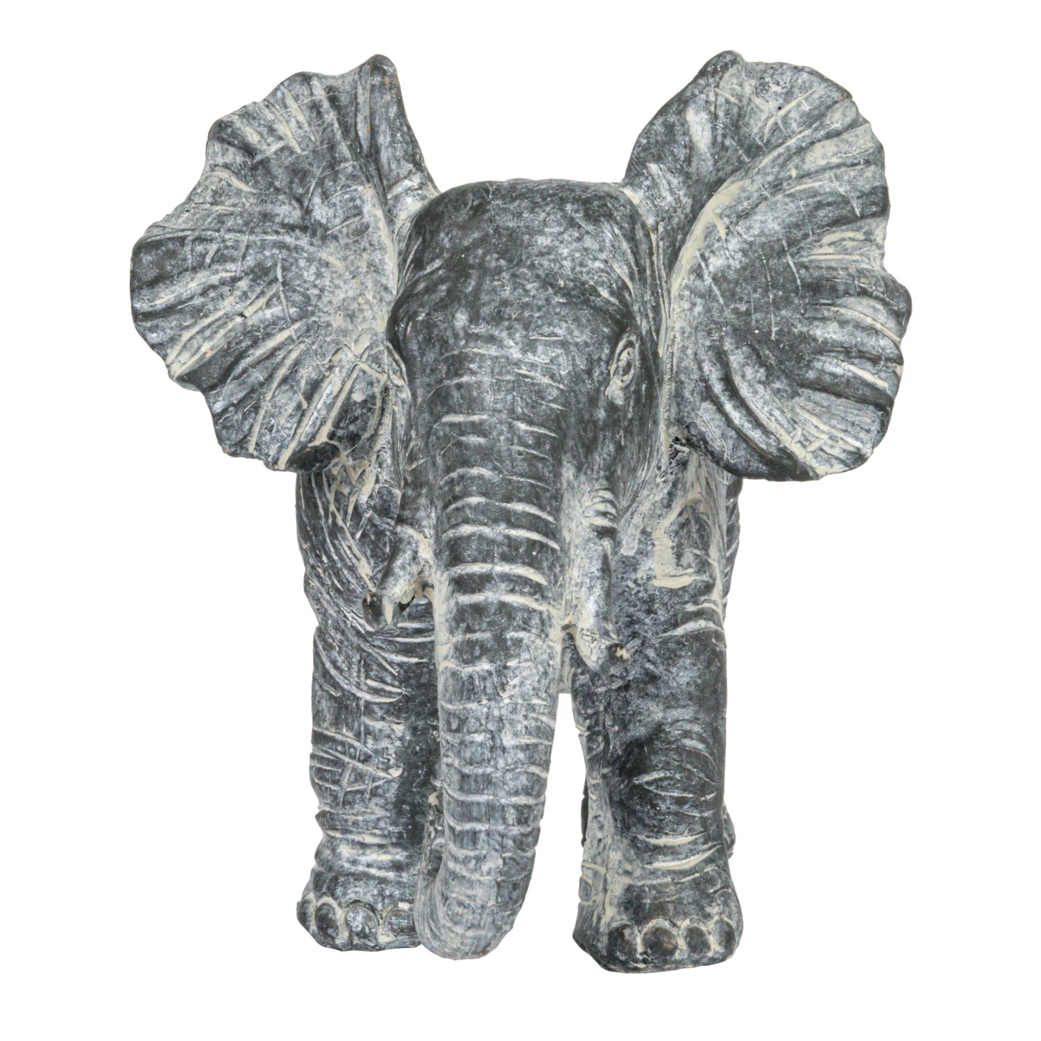 Resin Elephant - Distressed Gray - 9"L - Mellow Monkey