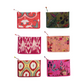 Vibrant Quilted Cotton Velvet Patterned Zip Pouch - 8-in - Mellow Monkey