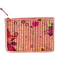 Vibrant Quilted Cotton Velvet Patterned Zip Pouch - 8-in - Mellow Monkey