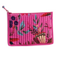 Vibrant Quilted Cotton Velvet Patterned Zip Pouch - 8-in - Mellow Monkey