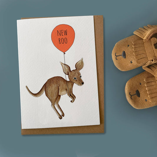 New Roo - Hand Illustrated Baby Card - Mellow Monkey